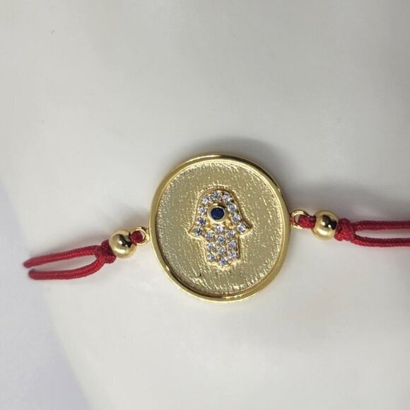 NEW Sterling Silver 925 Hamsa Design with Adjustable Bracelet - Picture 1 of 3